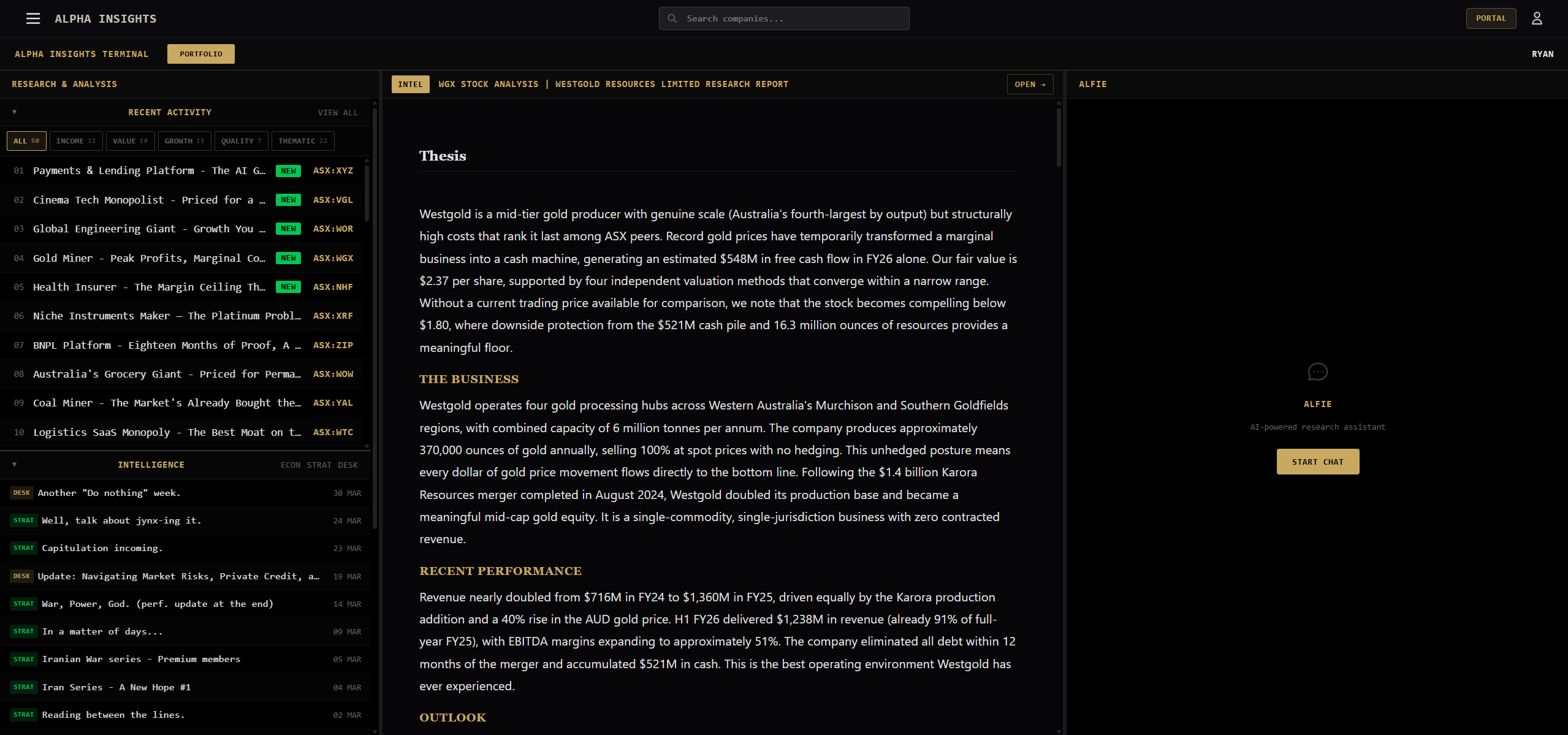 Alpha Insights Research Portal